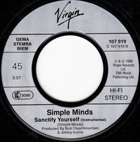 Simple Minds : Sanctify Yourself (7", Single)