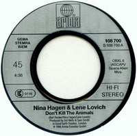 Nina Hagen / Lene Lovich : Don't Kill The Animals (7", Single)
