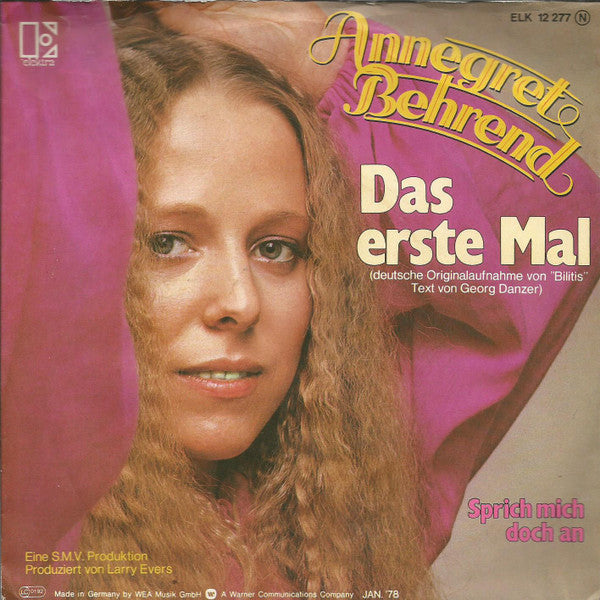 Annegret Behrend : Das Erste Mal (Bilitis) (7", Single)