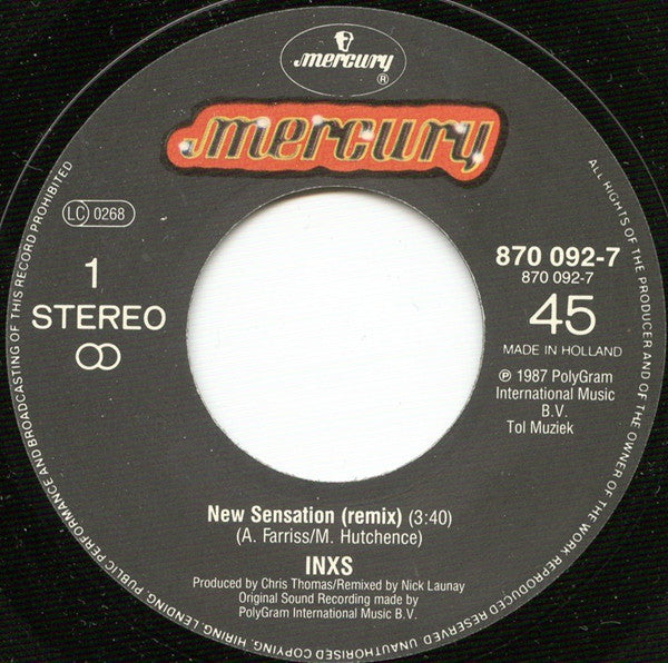 INXS : New Sensation (7", Single)