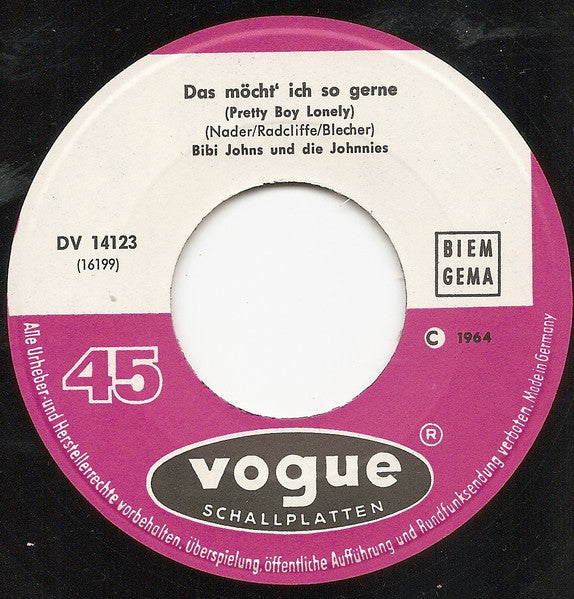 Bibi Johns : Das Möcht' Ich So Gerne / Gilli-Gilli-Oxenpfeffer (7", Single)