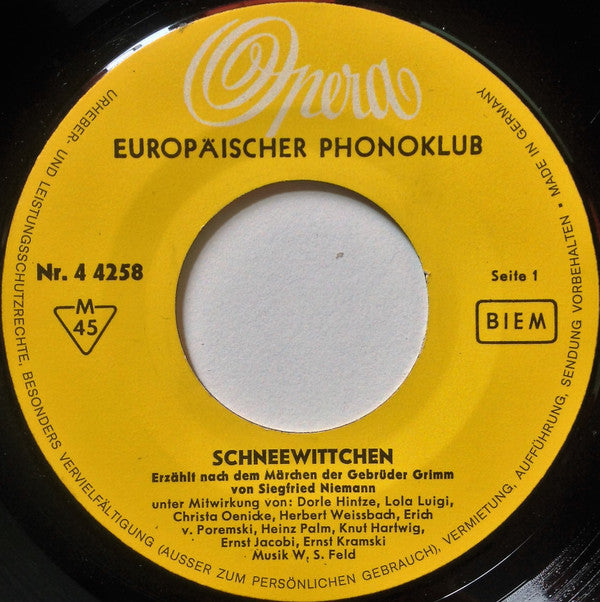 Gebrüder Grimm : Schneewittchen • Das Tapfere Schneiderlein (7", Mono)