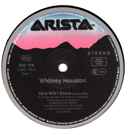 Whitney Houston : How Will I Know (12", Maxi)