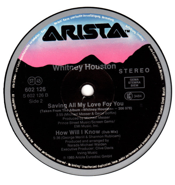 Whitney Houston : How Will I Know (12", Maxi)