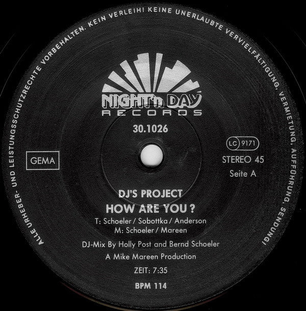 DJ's Project : How Are You (12")