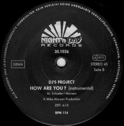 DJ's Project : How Are You (12")
