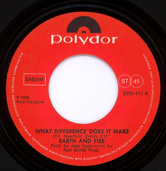 Earth And Fire : What Difference Does It Make (7", Single)
