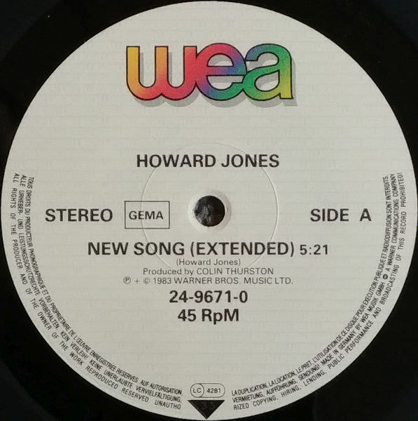 Howard Jones : New Song (12")