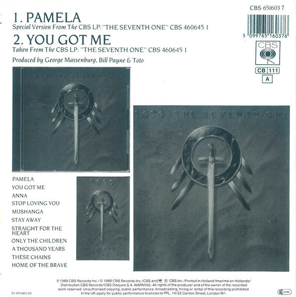 Toto : Pamela (7", Single)
