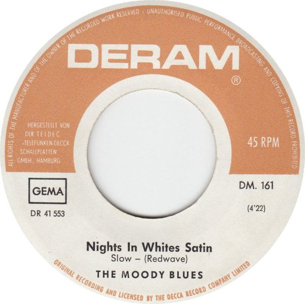 The Moody Blues : Nights In White Satin (7", Single, RE)