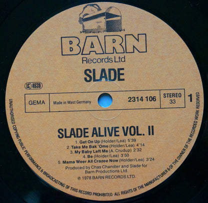 Slade : Slade Alive Vol Two (LP, Album)
