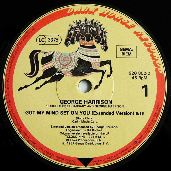 George Harrison : Got My Mind Set On You (Extended Version) (12", Maxi)