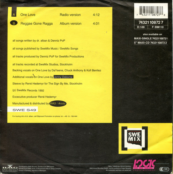 Dr. Alban : One Love (7", Single)