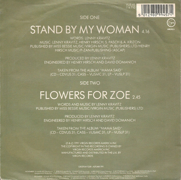 Lenny Kravitz : Stand By My Woman (7", Single)