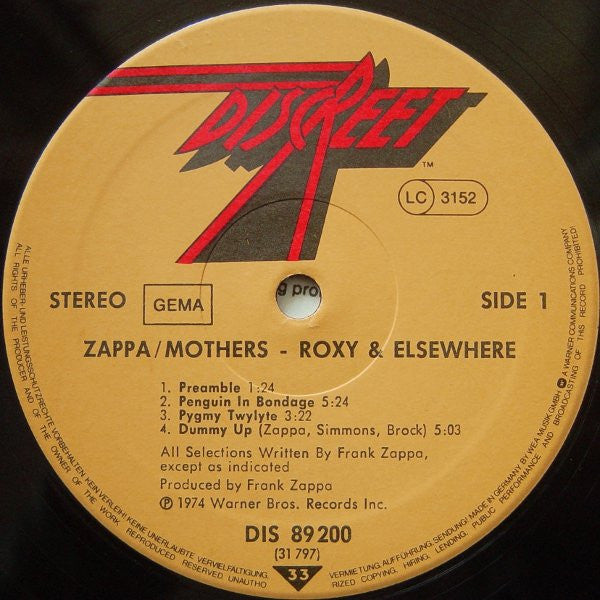 Zappa* / Mothers* : Roxy & Elsewhere (2xLP, Album, RE, Gat)