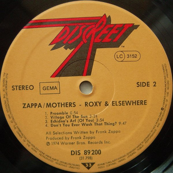 Zappa* / Mothers* : Roxy & Elsewhere (2xLP, Album, RE, Gat)