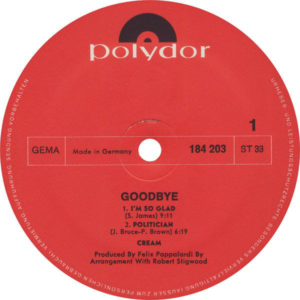 Cream (2) : Goodbye (LP, Album, Gat)