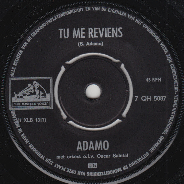 Adamo : Elle Etait Belle Pourtant / Tu Me Reviens (7", Single)