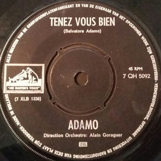 Adamo : Que Le Temps S'Arrete (7", Single)