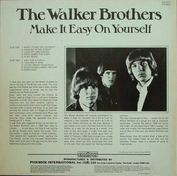 The Walker Brothers : Make It Easy On Yourself (LP, Comp, RE, Whi)