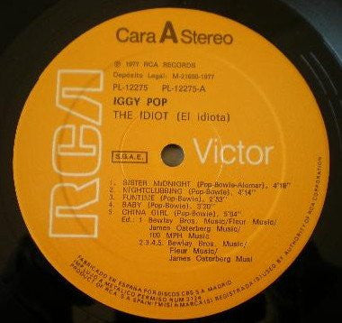 Iggy Pop : The Idiot = El Idiota (LP, Album)
