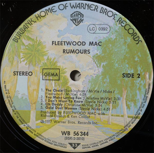 Fleetwood Mac : Rumours (LP, Album, Tex)