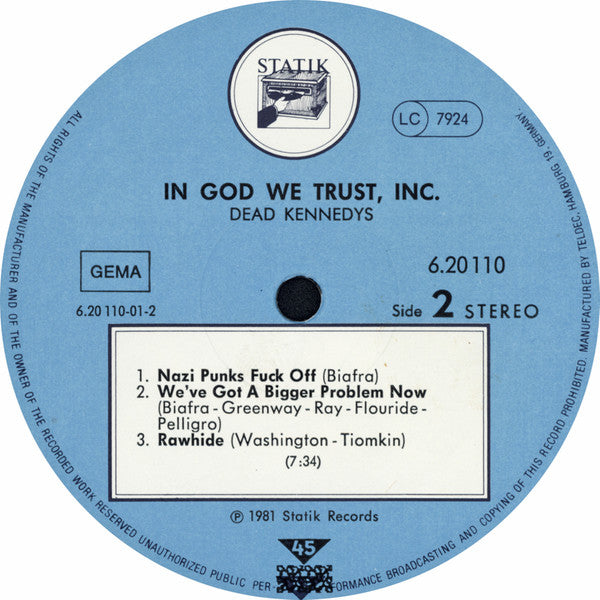 Dead Kennedys : In God We Trust, Inc. (12", EP)