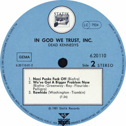 Dead Kennedys : In God We Trust, Inc. (12", EP)
