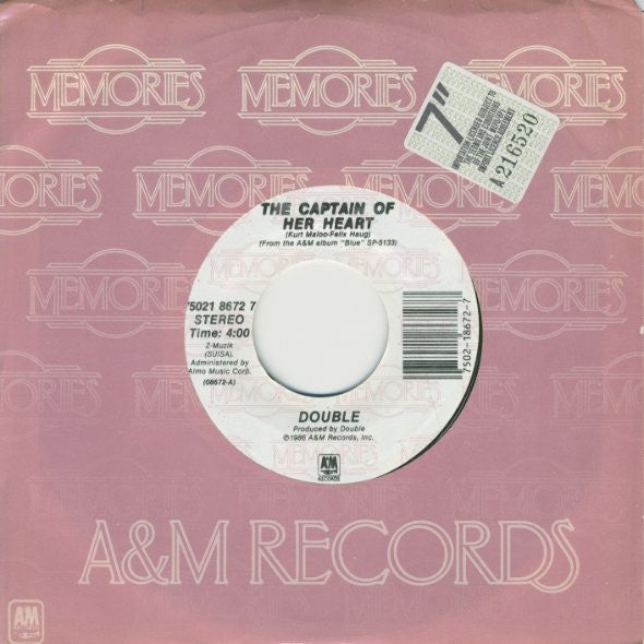 Double : The Captain Of Her Heart (7", Single, RE)