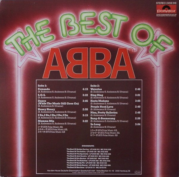 ABBA : The Best Of ABBA (LP, Comp, RE)