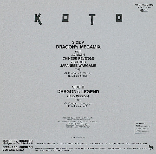 Koto : Dragon's Megamix (12")