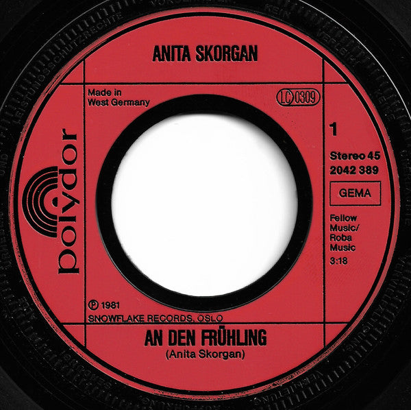 Anita Skorgan : An Den Frühling (7", Single)