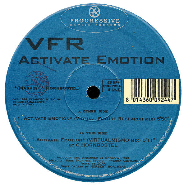V.F.R. : Activate Emotion (12")