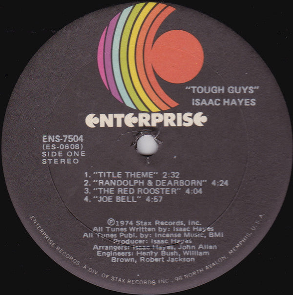 Isaac Hayes : Tough Guys (Music From The Soundtrack Of The Paramount Release 'Three Tough Guys') (LP, Album, Gat)