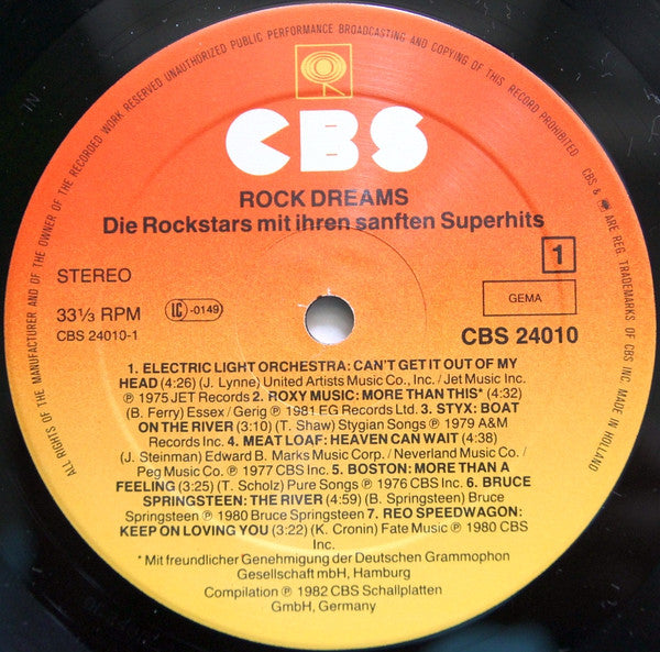 Various : Rock Dreams - Die Rockstars Mit Ihren Sanften Superhits (LP, Comp)