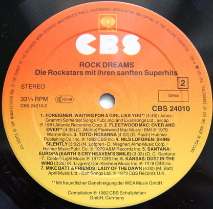 Various : Rock Dreams - Die Rockstars Mit Ihren Sanften Superhits (LP, Comp)