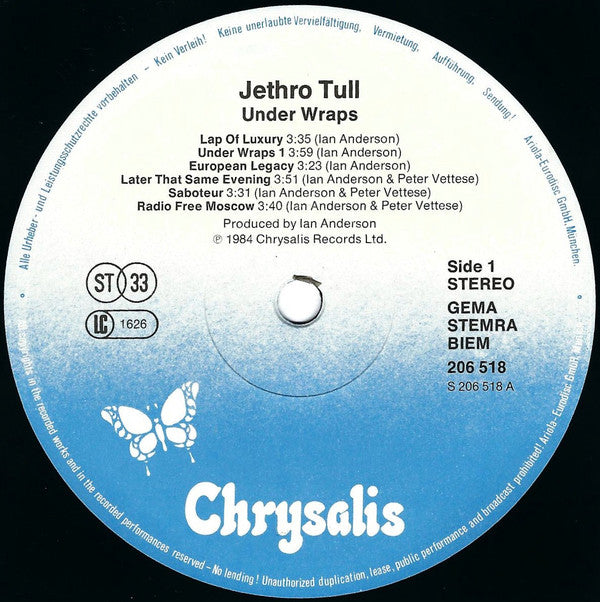 Jethro Tull : Under Wraps (LP, Album, RP)