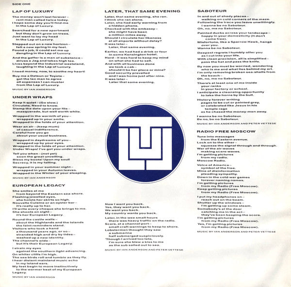 Jethro Tull : Under Wraps (LP, Album, RP)