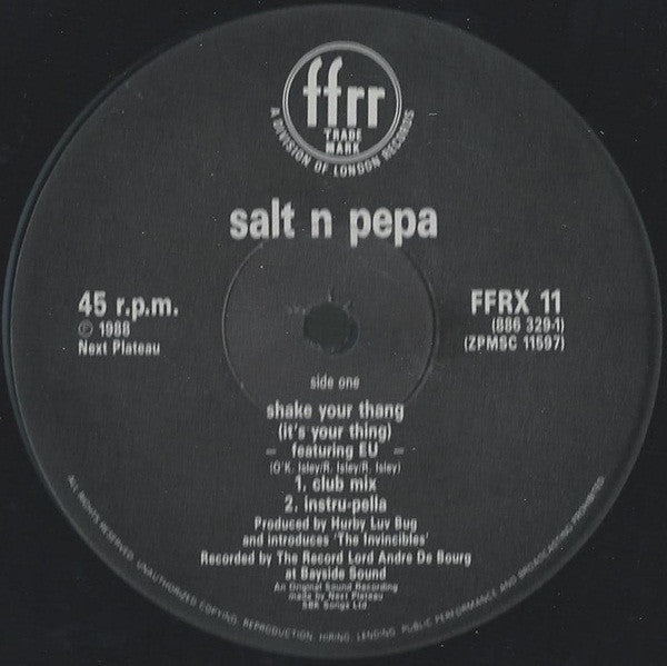 Salt 'N' Pepa : Shake Your Thang / Spinderella's Not A Fella (But A Girl DJ) (12", Single)