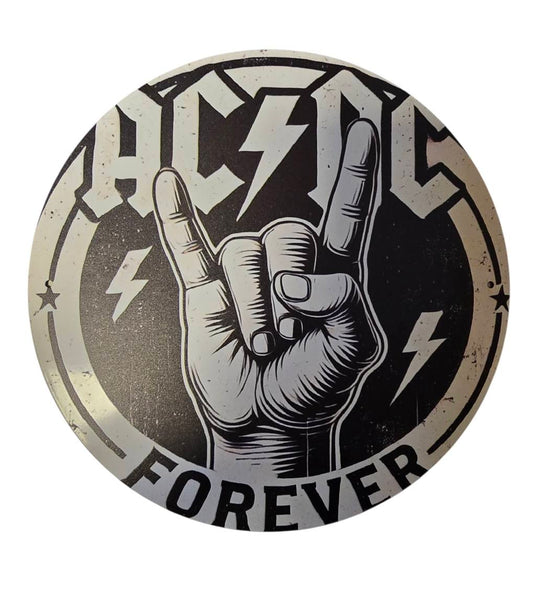 Rond Metalen Rockbord – “AC/DC Forever”