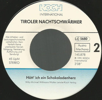 Tiroler Nachtschwärmer : Rose Der Liebe (7", Single)