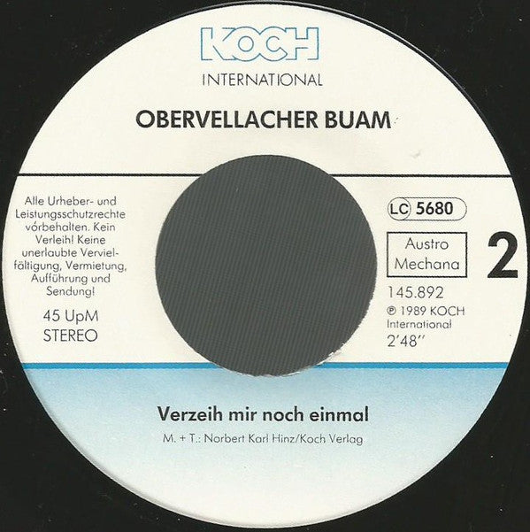 Obervellacher Buam : Du Wirst Mein Herzblatt Sein (7", Single)
