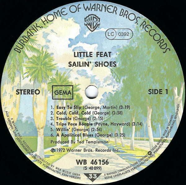 Little Feat : Sailin' Shoes (LP, Album, RE)
