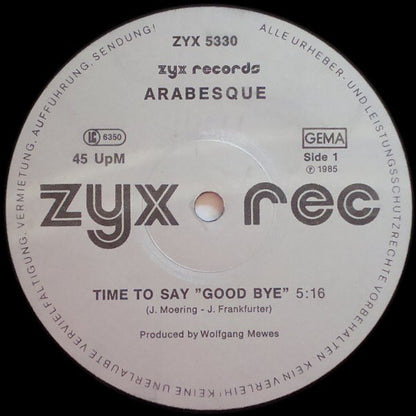 Arabesque : Time To Say "Good Bye" (12", Maxi)