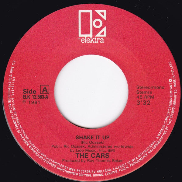The Cars : Shake It Up (7", Single)