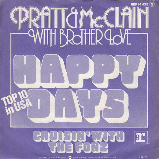 Pratt & McClain With Brotherlove : Happy Days (7", Single)