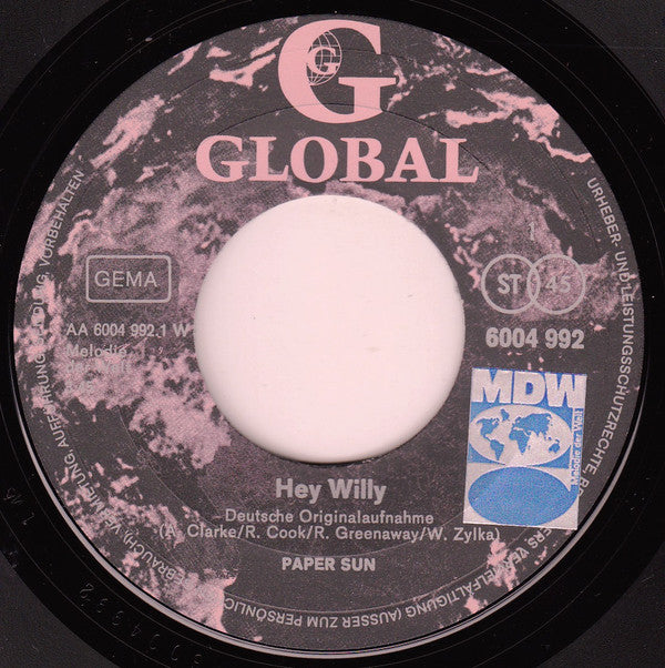Paper Sun : Hey Willy (7", Single)