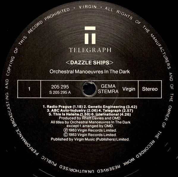 Orchestral Manoeuvres In The Dark : Dazzle Ships (LP, Album)
