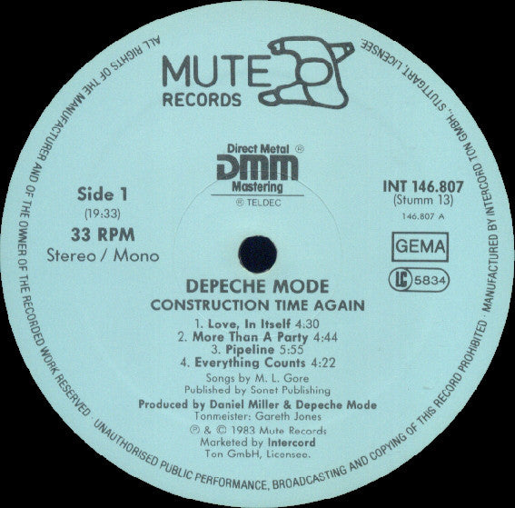Depeche Mode : Construction Time Again (LP, Album, Pos)