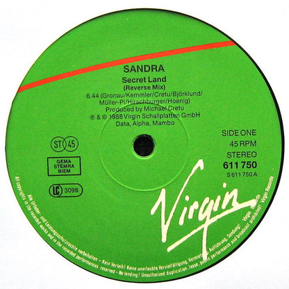 Sandra : Secret Land (Extended Single-Version) (12", Maxi)